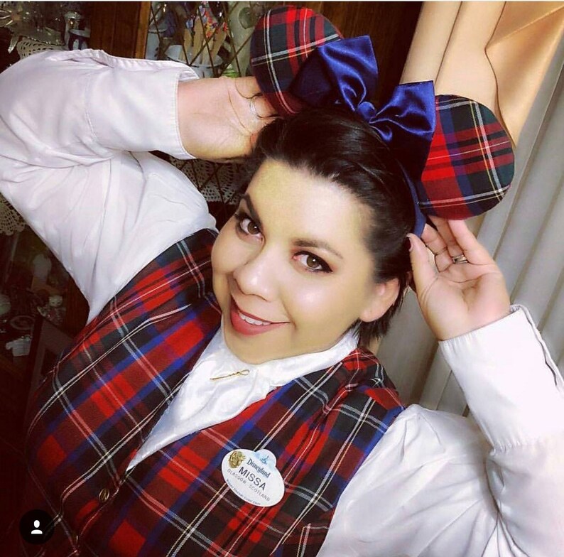 Disney Inspired Mouse Ears / Disneyland Plaid Guest Relations Etsy
