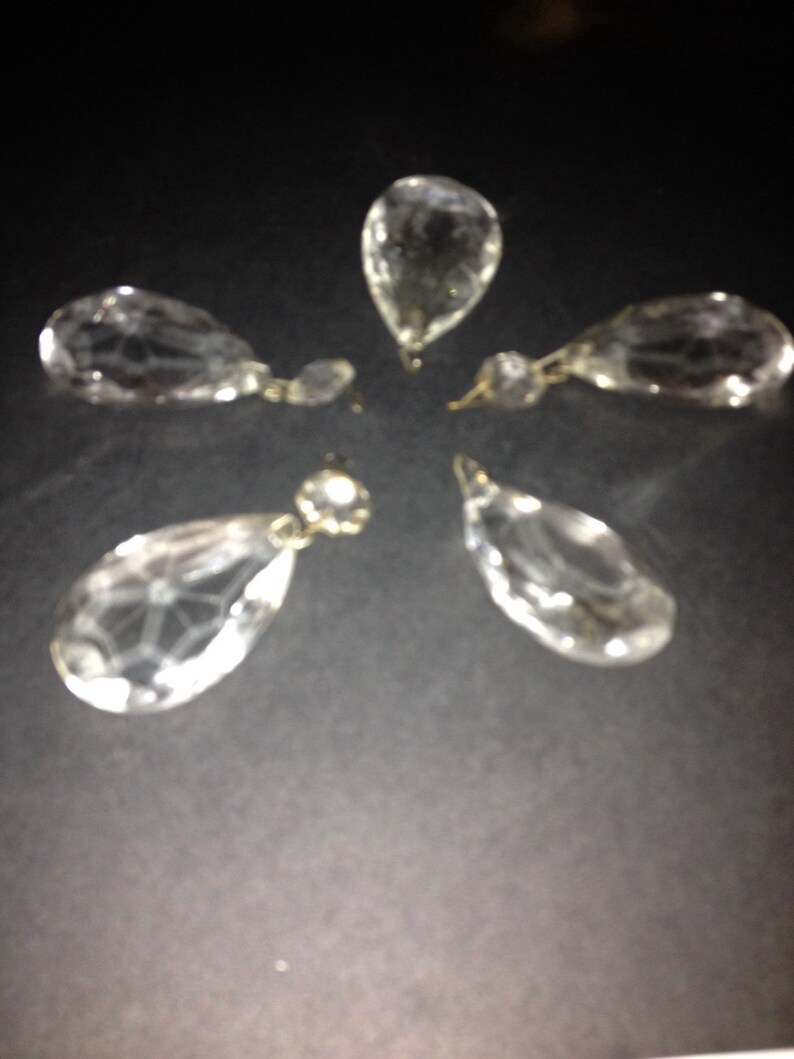 Five replacement crystal chandelier hanging crystals for Etsy