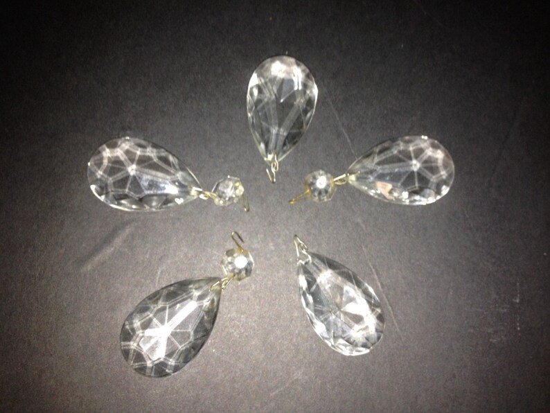 Five replacement crystal chandelier hanging crystals for Etsy