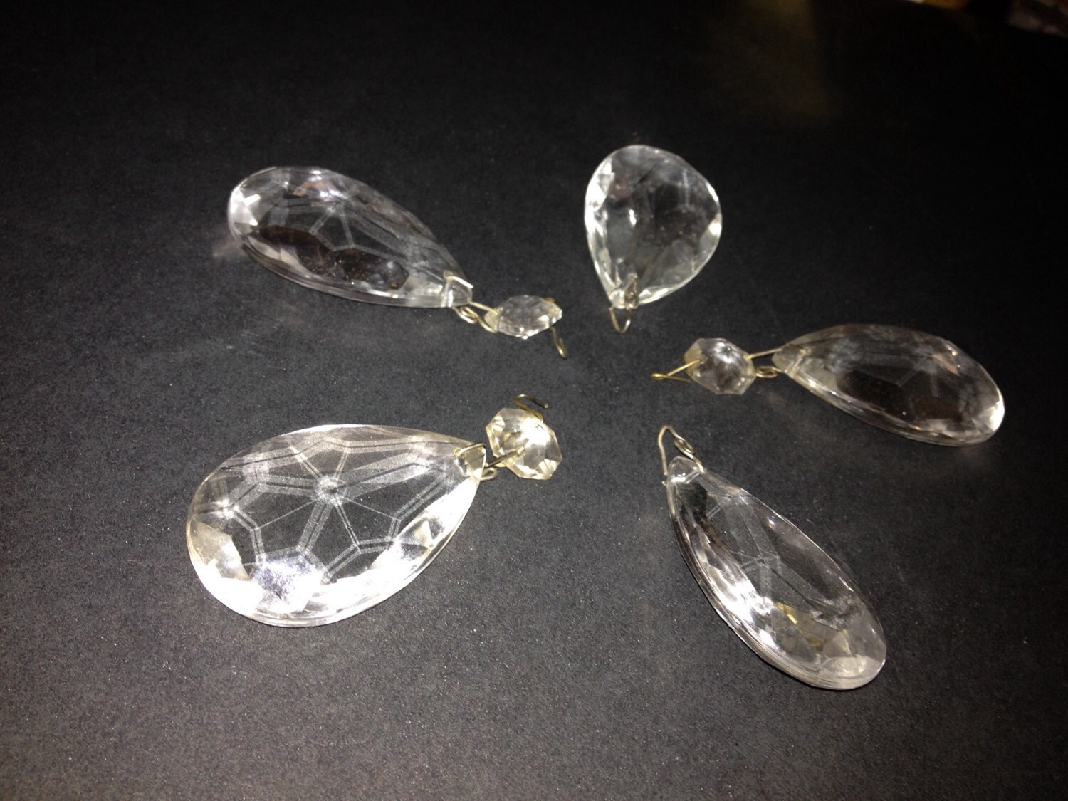 Five replacement crystal chandelier hanging crystals for Etsy