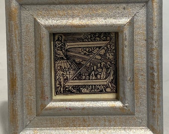 Hans Holbein's Dance Of Death Alphabet Gold Silver Frame Oddities Letter Z
