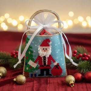 Santa's Gift Bag Ornament Pattern