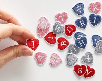 Mini Heart Letter Iron On Patches – Personalized Alphabet Embroidery | Coquette Aesthetic, Cute DIY Decor, Custom Name Patch