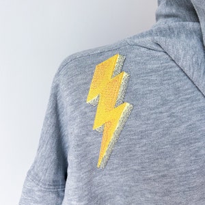 Flash Iron on Patch, Embroidered Patch for Sweatshirt and T-shirt, Lightning Bolt Applique for Backpack, Thunder Accessory Clothing