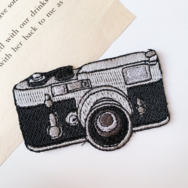 Vintage Camera Iron-on Patch, Embroidered Camera Applique, Old Camera Enthusiast Badge Craft