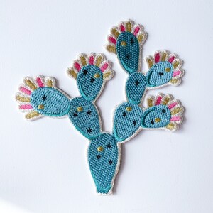 Patch termoadesiva per cactus, applique per piante succulente, stemma ricamato, patch a tema deserto, regalo cactus