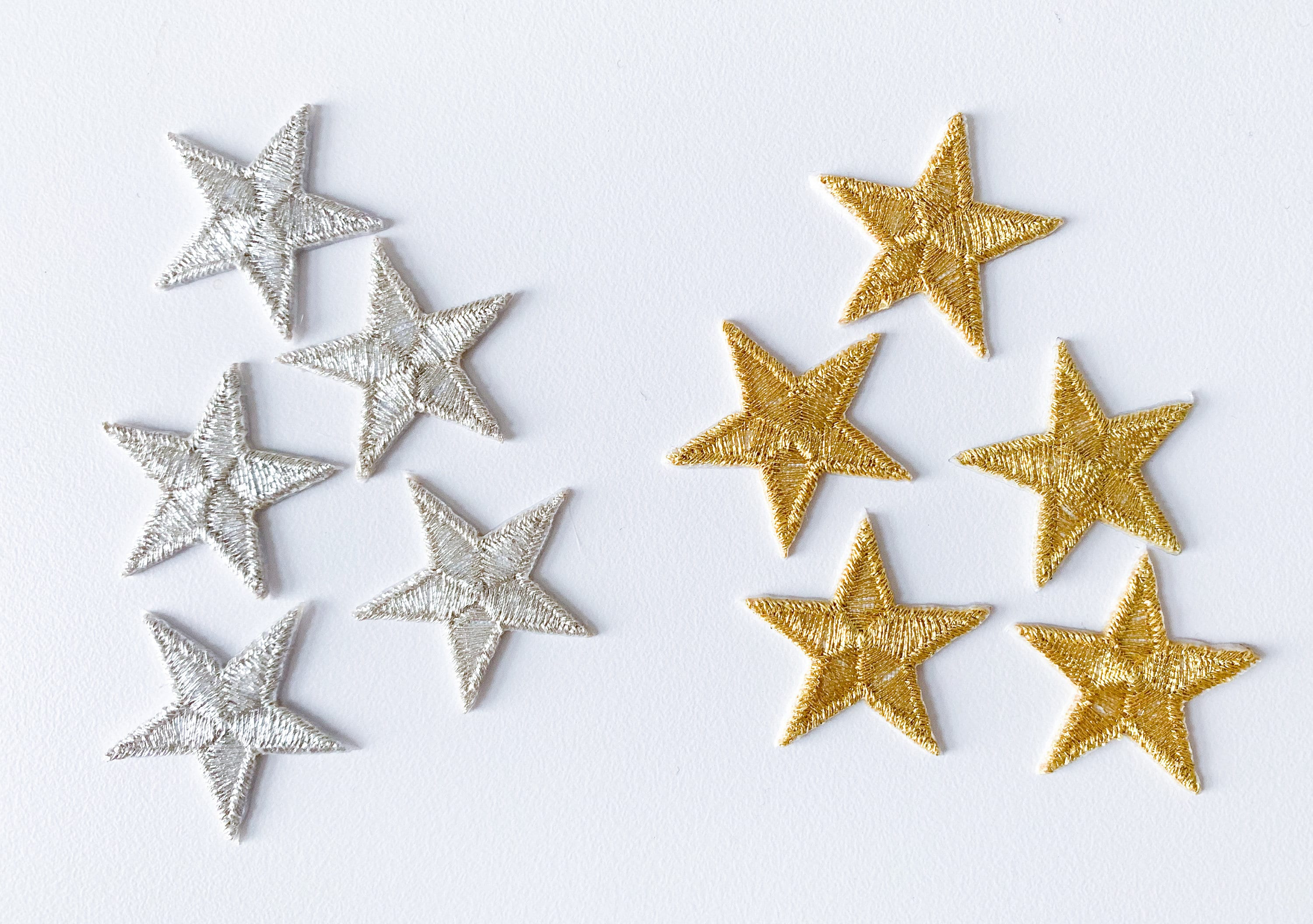 Set of Star Patches in Gold or Silver, Mini Star Iron-on Patches ...