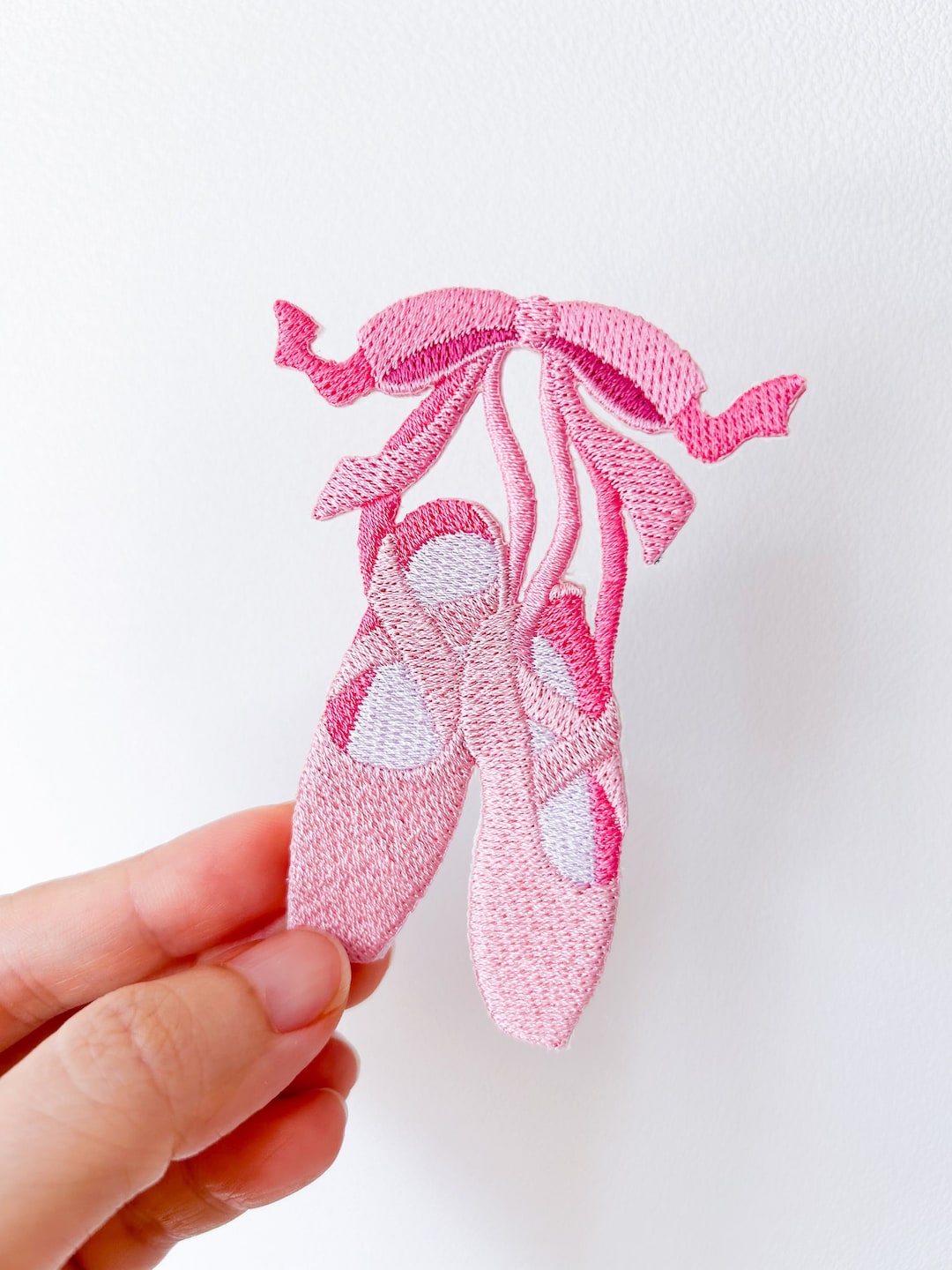 Ballet Shoes Patch, Pink Ballerina Shoes Embroidered Applique, Ballet