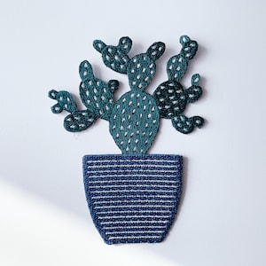 Toppa termoadesiva cactus, toppa ricamata con motivo cactus, distintivo pianta succulenta fai da te, applique regalo cactus termoadesiva