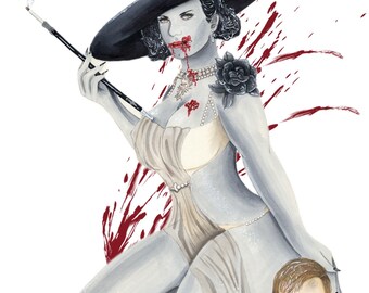 Lady D Pinup Art Print: Resident Evil, Ethan Winters
