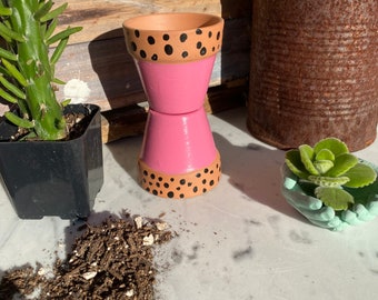 Hand Painted Mini Terracotta Pots (Set of Two)