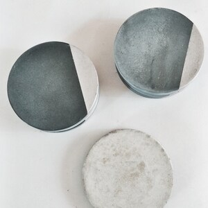 Charcoal Concrete Coaster with Silver Set of Four image 2