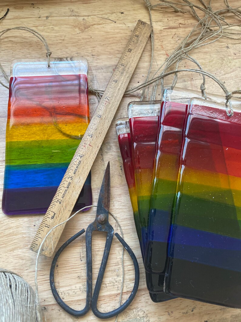 Small Rainbow Fused Glass Sun Catcher