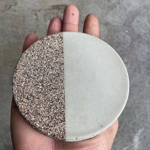 Limited Batch Concrete with Rock style Accent Coaster Set of Four image 4