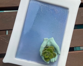 Color Shift Glass and Resin Tray