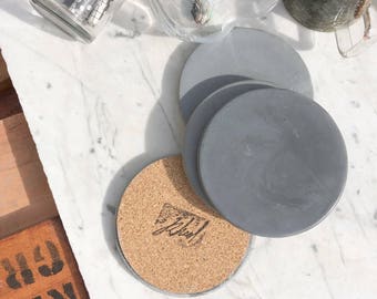 Charcoal Concrete Coaster (Set of Four)