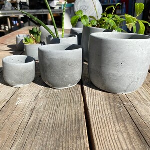 2 Round Concrete Pot Charcoal image 3