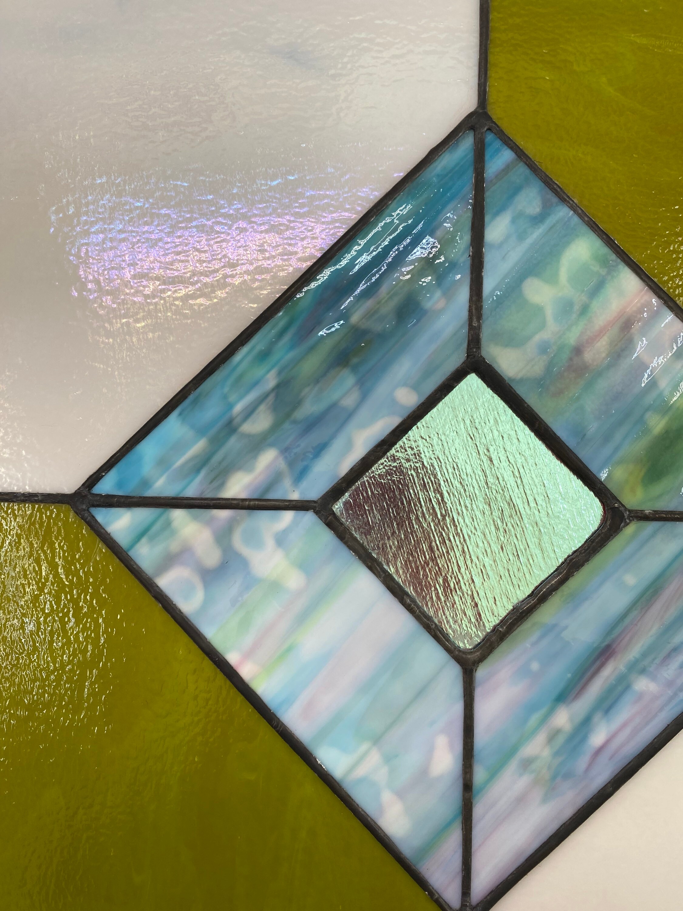 Checkered Stained Glass Window Panel - Etsy Australia