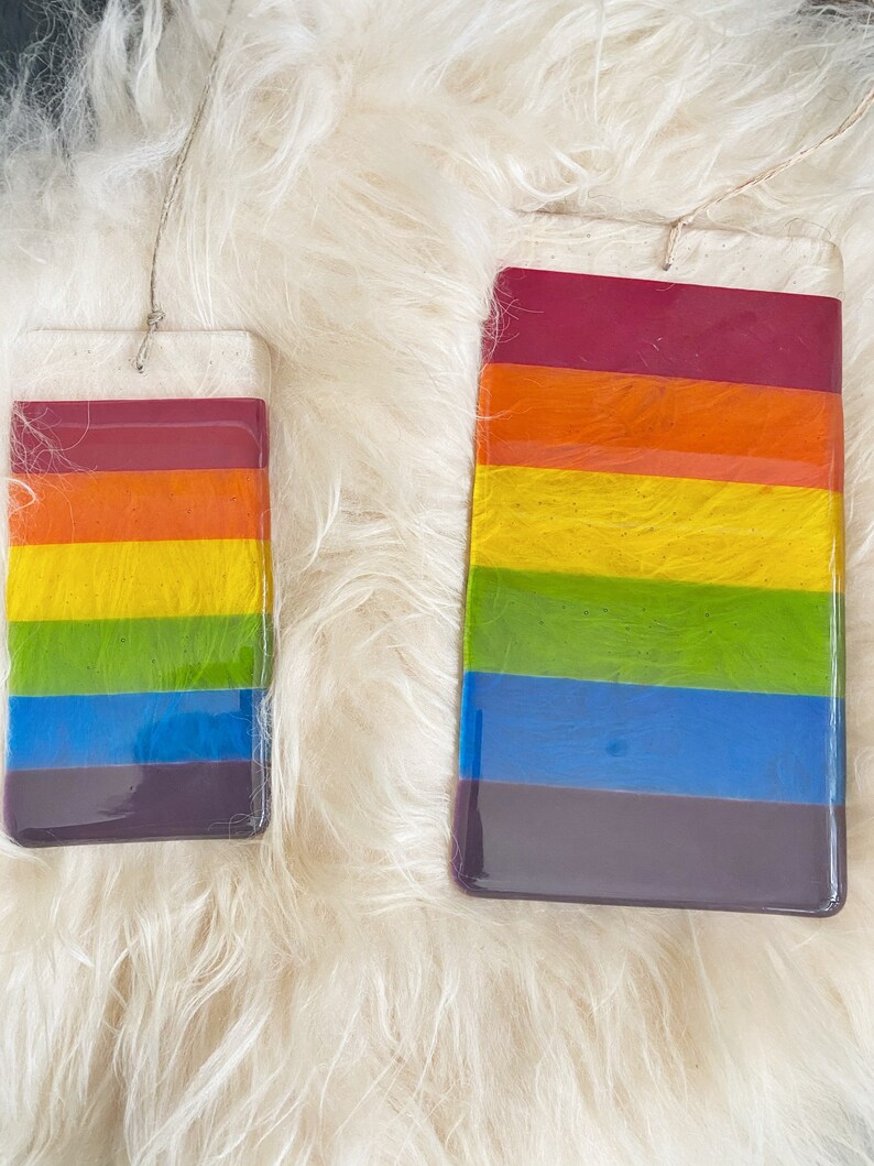 Small Rainbow Fused Glass Sun Catcher