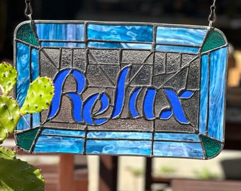 Relax Stained Glass Panel