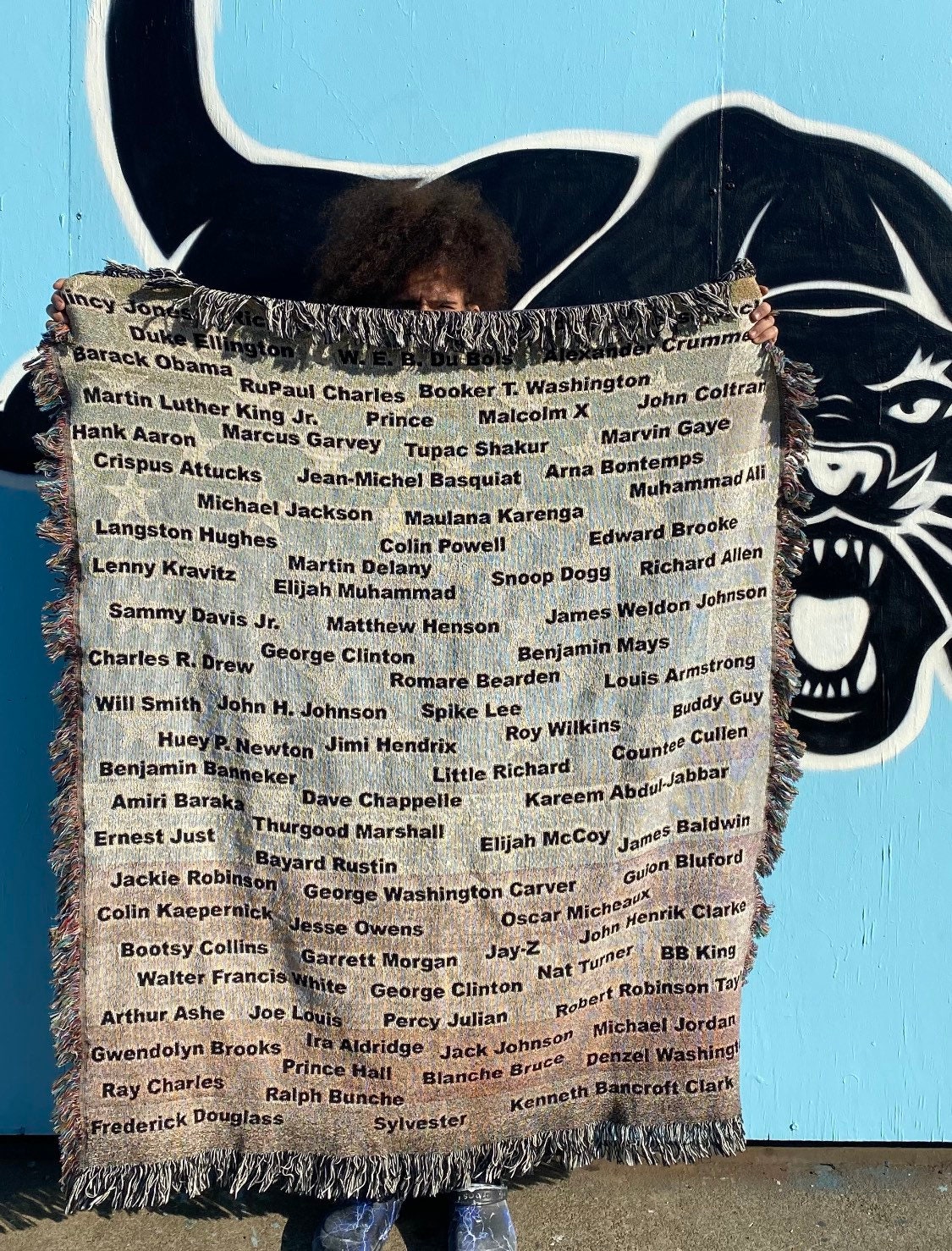 Famous Black American Men Woven Art Throw Blanket- Original design- Made in USA
