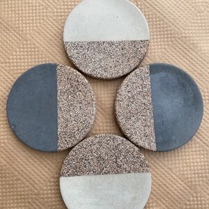 Limited Batch Concrete with Rock style Accent Coaster Set of Four image 2