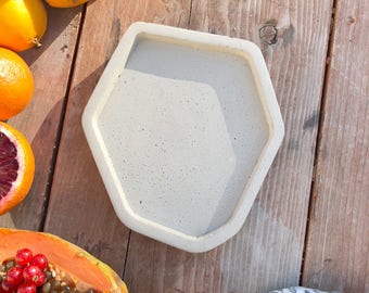 Geo Shaped Tray Dish Catchall  Unpigmented (Small Size)