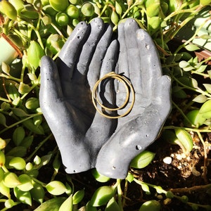 Houtskool Concrete Handen Catchall Kaarthouder Sieraden Ring Houder Theelichthouder