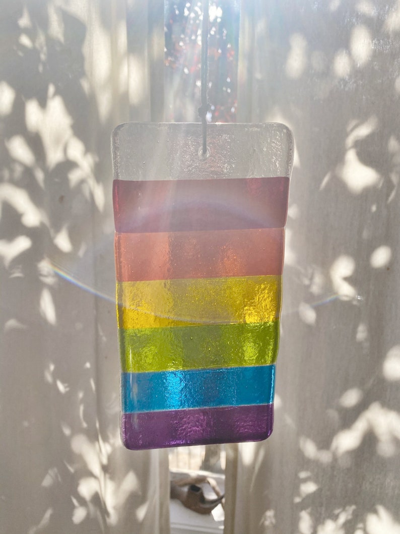 Small Rainbow Fused Glass Sun Catcher