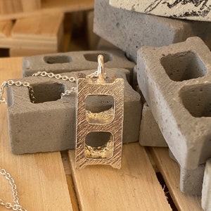 Sterling Silver Brick Necklace charm image 2