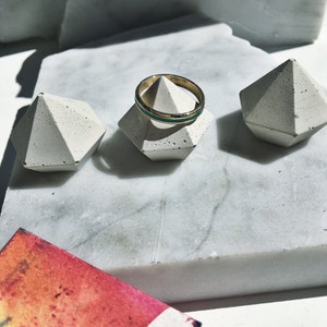 Unpigmented Concrete Diamond Ring Holder Set of Three image 1