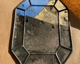 Gem Shaped Antiqued Mirror Stained Glass