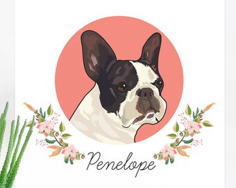 Pet Portrait, custom pet portrait, pet remembrance gift, pet sympathy gift, dog portrait, pet portraits, pet loss, family pet portrait