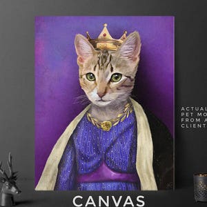Custom Pet Portrait, pet portraits, Regal Pet Portrait, crown pet portrait, queen pet portrait, classy custom pet, custom pet, custom regal