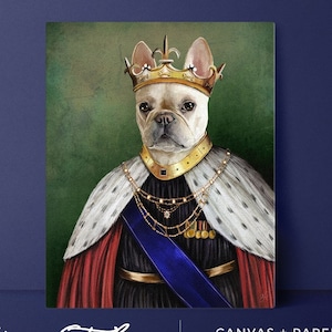 King Pet Portrait, Custom Pet Portrait, Pet portraits, dog portrait, custom dog portrait, cat portrait, custom cat portrait, gift for pets