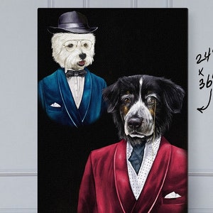 Custom Family Pet Portrait, pet portraits, Duo Pet Portrait, Family Portrait, retro portrait, unique gifts, funny gifts, 80s family portrait