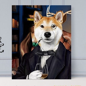 Eleganckie Zwierzę, Portret Zwierzaka, Zabawny Portret Zwierzaka, Niestandardowy Portret Psa, Niestandardowy Portret Kota, Niestandardowe Malowanie Zwierzaka, Malowanie Ze Zdjęć, Niestandardowe Zwierzę