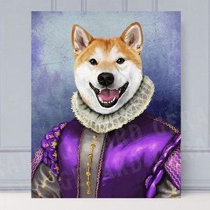 Royal Custom Pet Portrait - Spersonalizowany portret psa lub kota - Royal Pet Portrait - Pomysł na wyjątkowy prezent - Portrety zwierząt - Prezent dla zwierząt