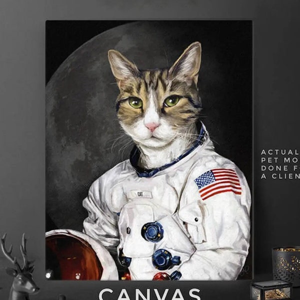 Custom Astronaut Pet, pet portraits, custom pet portrait, Space Pet Portrait, dog lover gift, unique gifts, dog portrait, funny gifts, pets