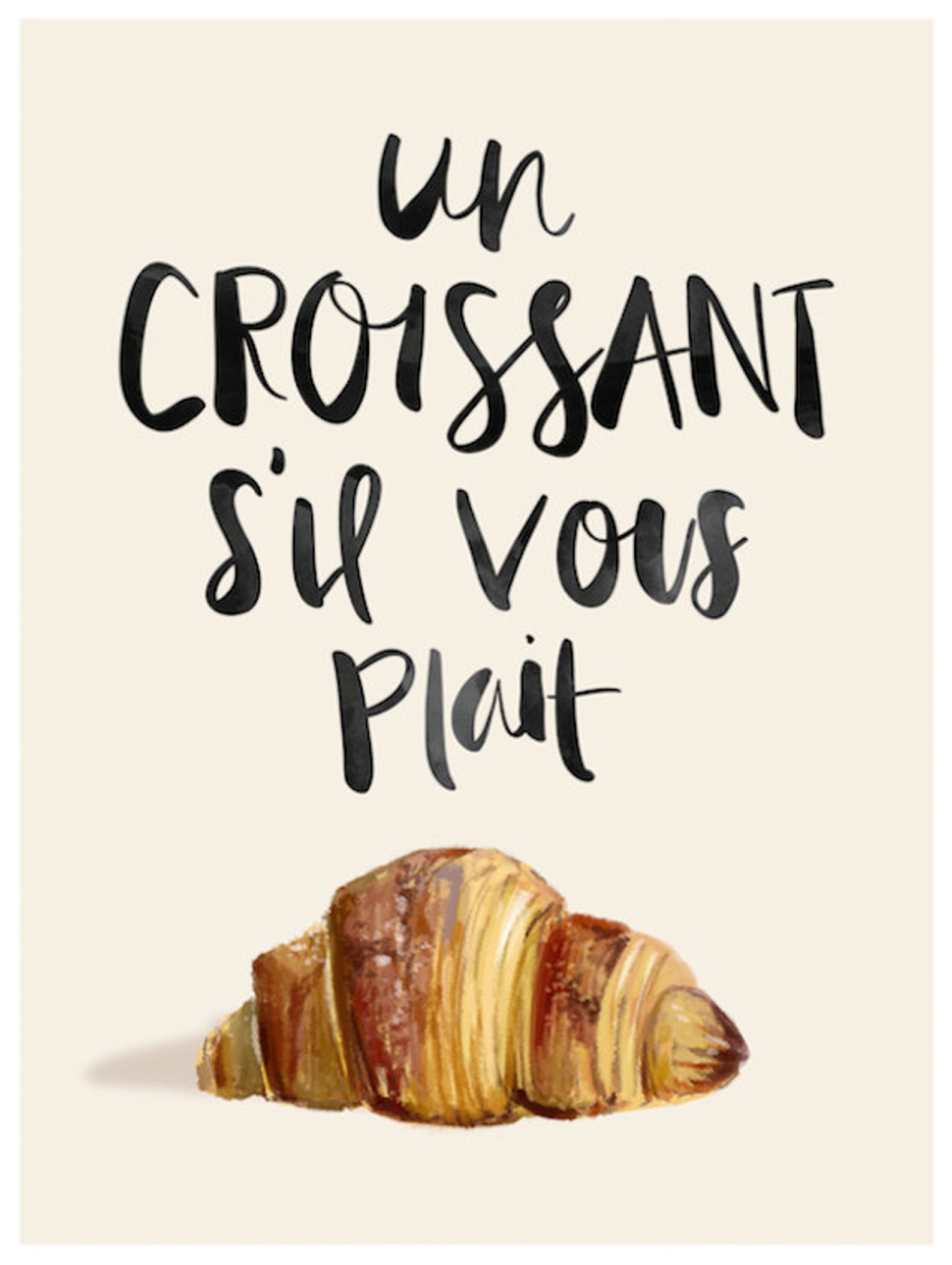 Croissant Poster Croissant Print French poster french art Etsy
