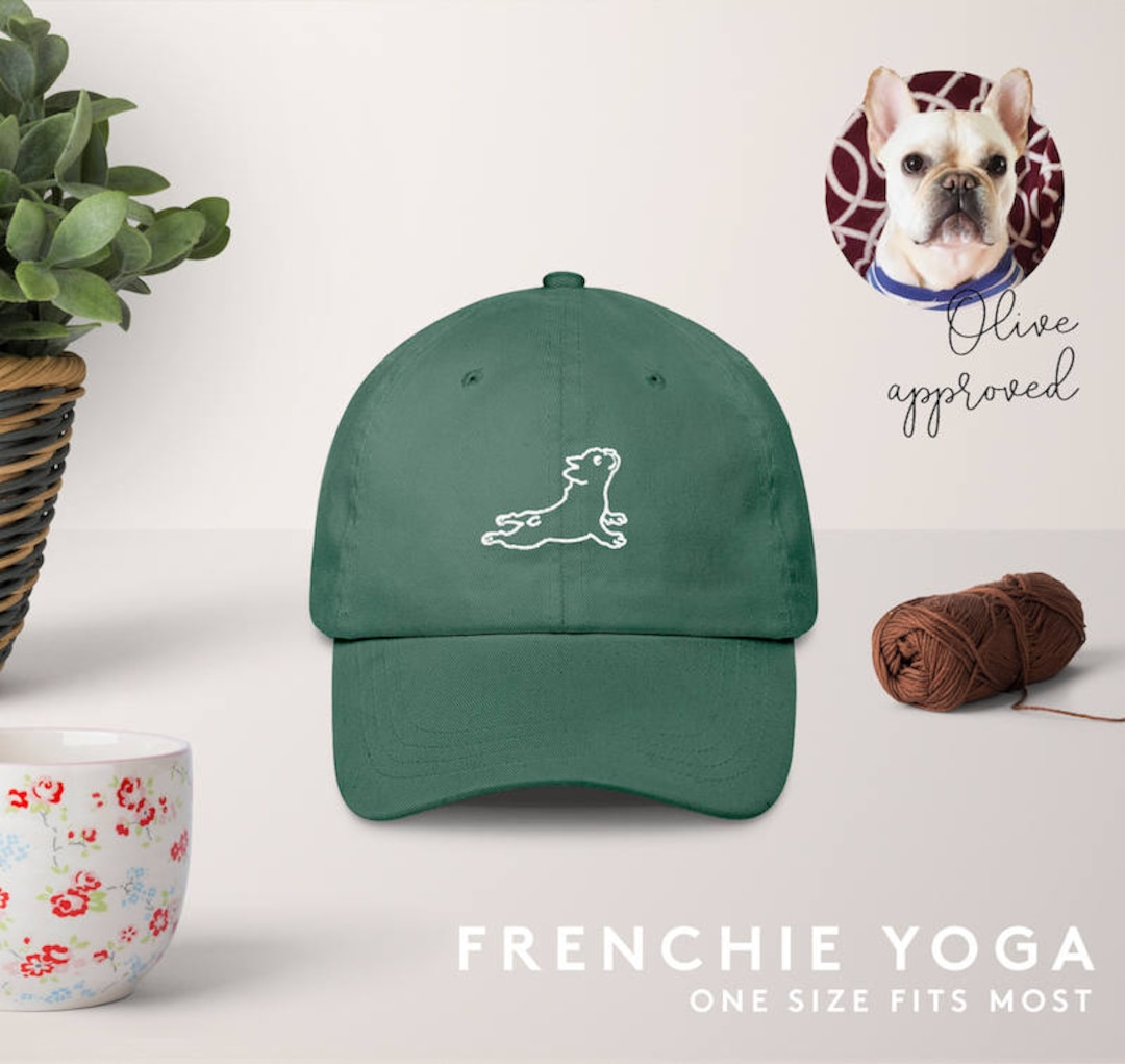 Frenchie Yoga Hat, French Bulldog Stretch, French Bulldog, Frenchie ...