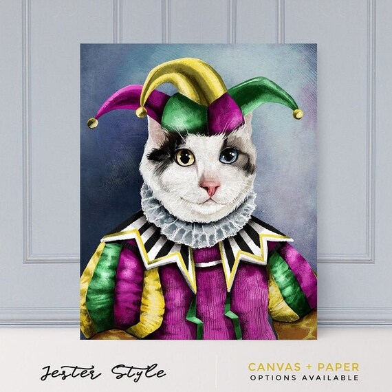 Custom Jester Portrait Jester Pet Portrait Pet Portraits Etsy