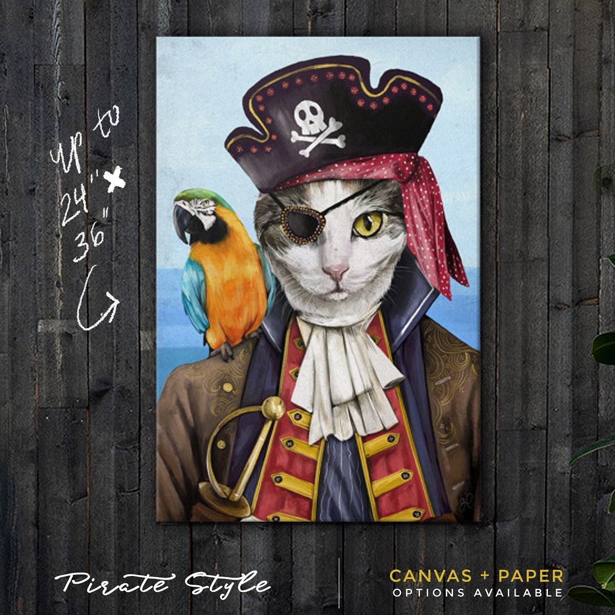 Custom Single Pirate Portrait 5x7 Canvas Board Sea of Thieves
