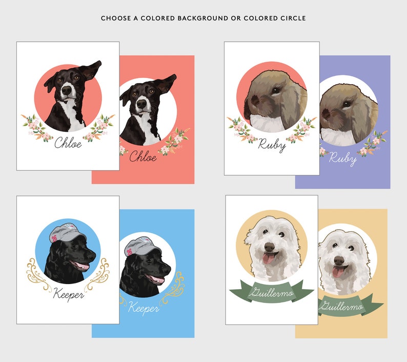 Pet Portrait, custom pet portrait, pet remembrance gift, pet sympathy gift, dog portrait, pet portraits, pet loss, family pet portrait image 3