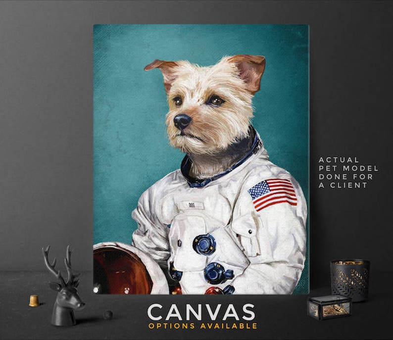 Custom Astronaut Pet, pet portraits, custom pet portrait, Space Pet Portrait, dog lover gift, unique gifts, dog portrait, funny gifts, pets image 3