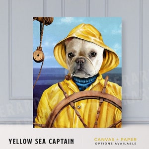 Yellow Sea Captain, Custom Pet Portrait, Pet Portrait, Pet portraits, Custom Pet Portraits, custom dog portrait, gift for pets, pet gifts