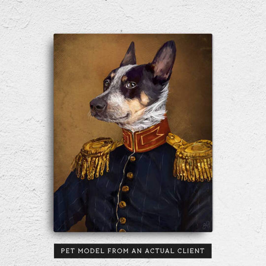 Custom Pet Portrait Pet Portraits Regal Pet Portrait Regal Etsy