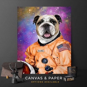 Custom Astronaut Pet, pet portraits, custom pet portrait, Space Pet Portrait, dog lover gift, unique gifts, dog portrait, funny gifts, pets image 4