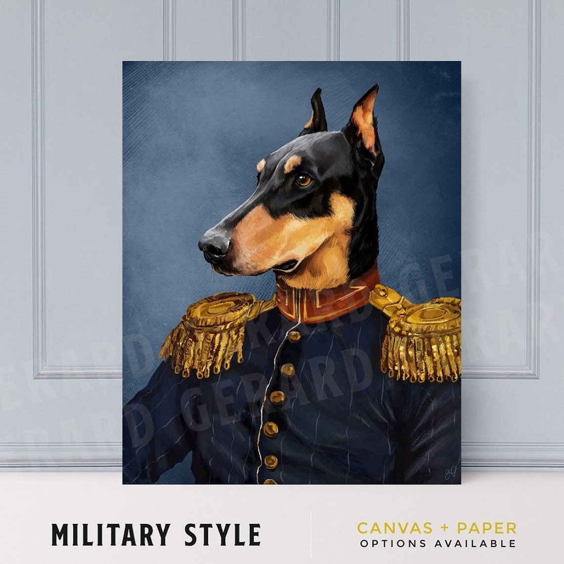 Custom Pet Portrait Pet Portraits Regal Pet Portrait Regal Etsy