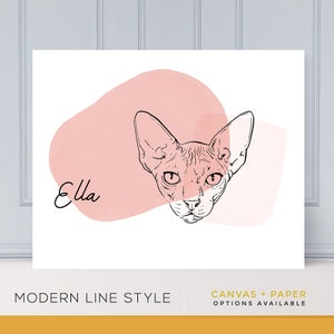 Modern Line Custom Pet Portrait, Pet Portraits, Custom Pets, Mid-Century Modern Art, Line Art, Minimalist Pet, Minimalist Art, wall decor Rose